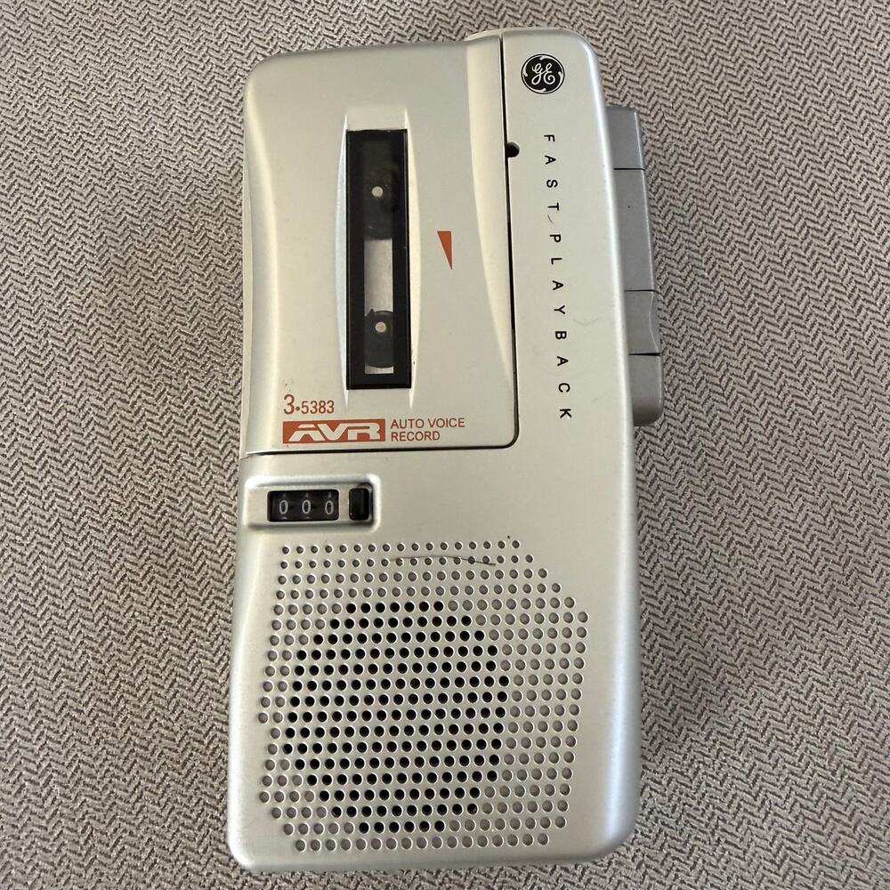 GE 3-5383A AVR Auto Voice Record Cassette Recorder Fast Playback Tested Working